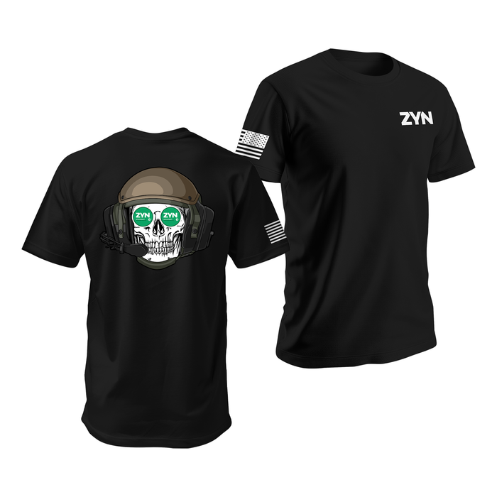 Zyn Gentex CVC Helmet T-Shirt Tactically Acquired Black Small Spearmint