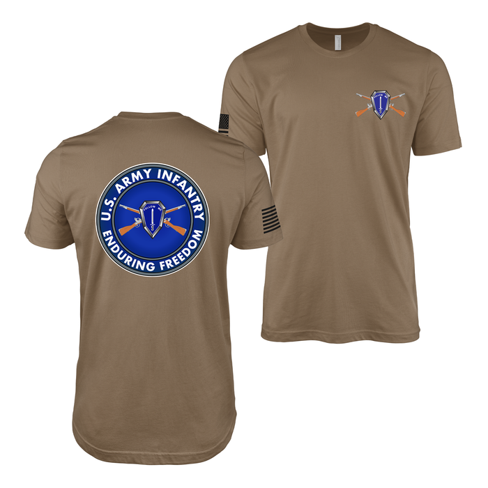 Double-Sided U.S. Army Infantry OEF Veteran T-Shirt Tactically Acquired Woodland Brown Small 