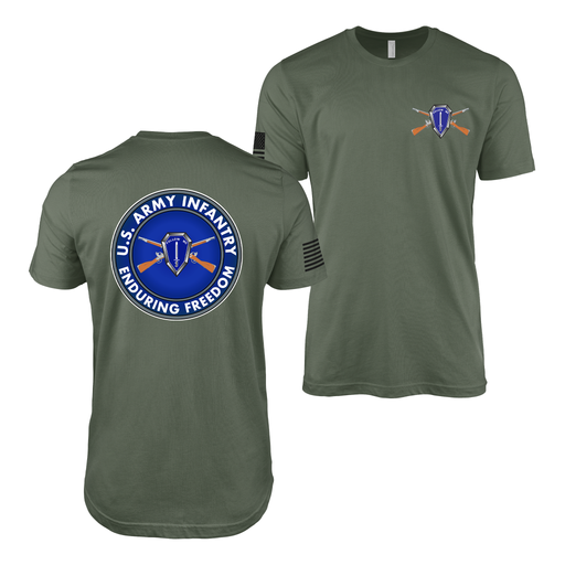 Double-Sided U.S. Army Infantry OEF Veteran T-Shirt Tactically Acquired Military Green Small 