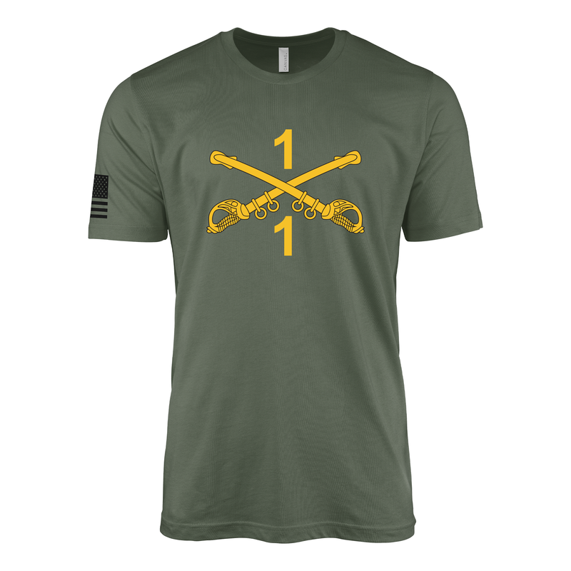 1-1 CAV "Blackhawks" Cavalry Sabers T-Shirt