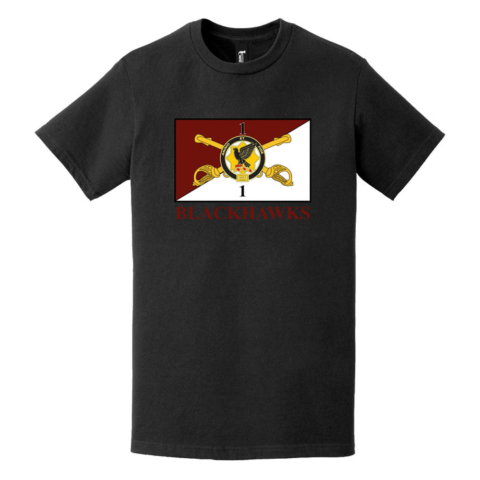 1-1 CAV "Blackhawks" Flag Logo T-Shirt Tactically Acquired   