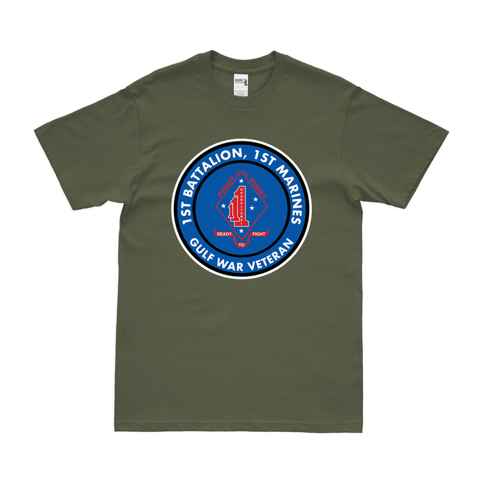 1/1 Marines Gulf War Veteran Emblem T-Shirt Tactically Acquired Small Military Green 