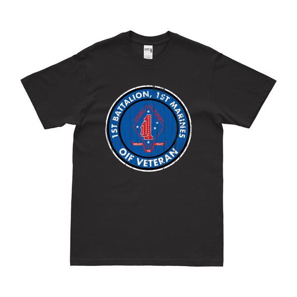 Distressed 1/1 Marines OIF Veteran Emblem T-Shirt