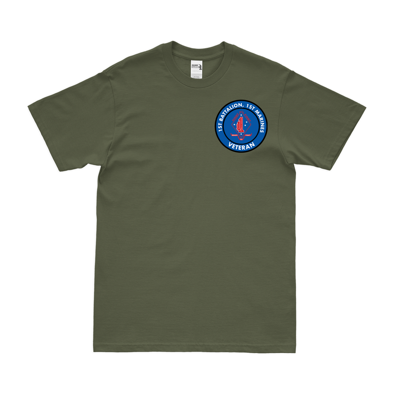 1/1 Marines Veteran Logo Left Chest Emblem T-Shirt