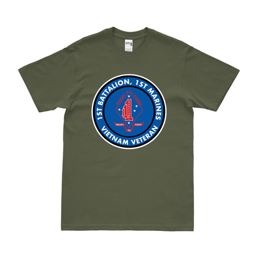 1/1 Marines Vietnam Veteran Emblem T-Shirt Tactically Acquired Small Military Green 