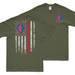 Double-Sided 1st Battalion, 1st Marines (1/1) American Flag T-Shirt Tactically Acquired Small Military Green 