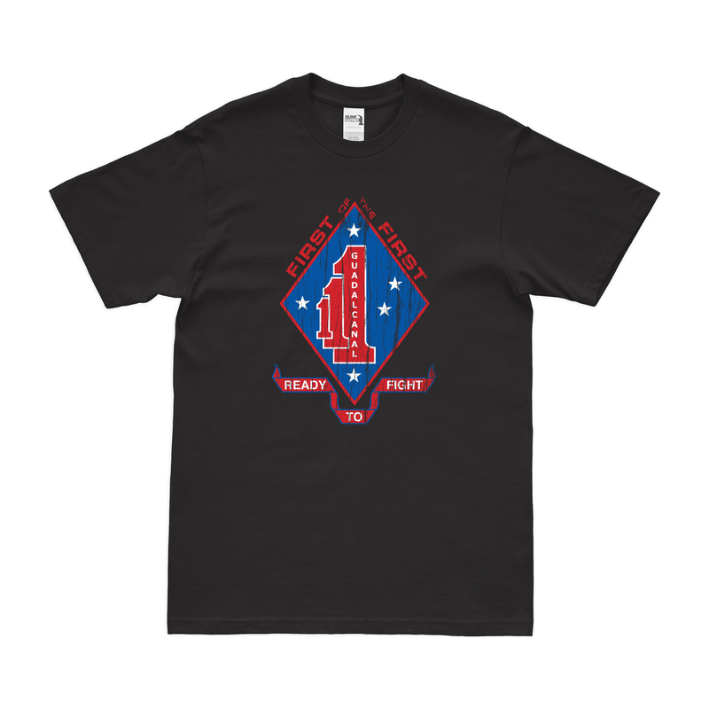 Distressed 1st Battalion, 1st Marines (1/1 Marines) Logo Emblem T-Shirt