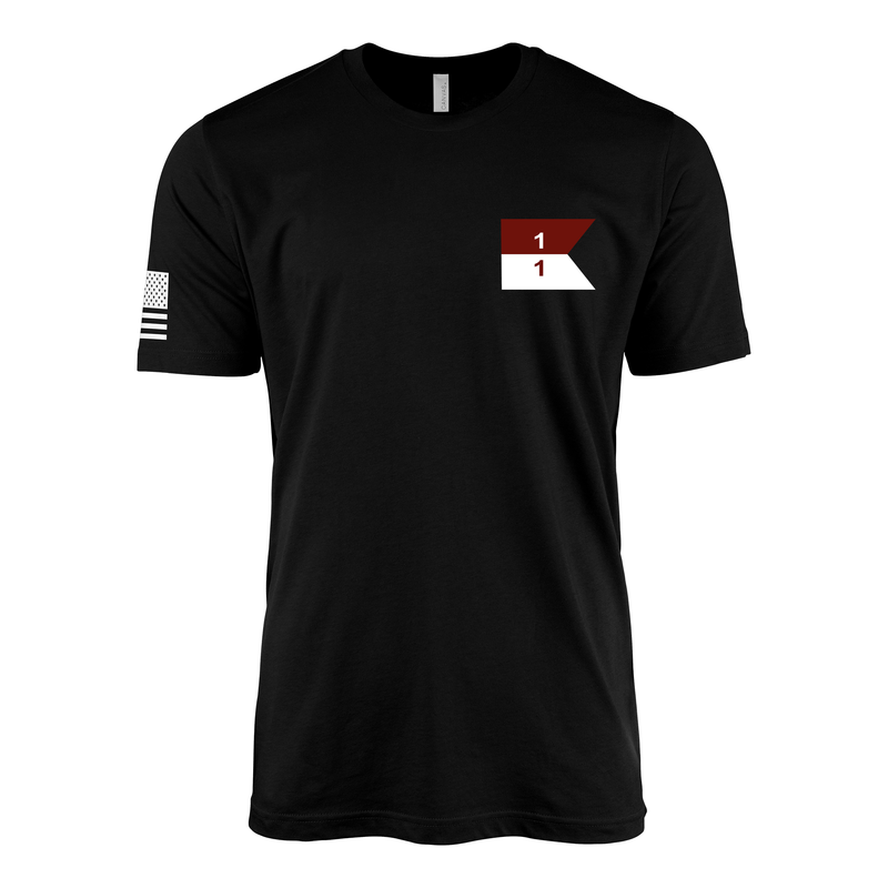 1-1 CAV "Blackhawks" Left Chest Guidon T-Shirt