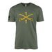 1-1 CAV "Blackhawks" Cavalry Sabers T-Shirt Tactically Acquired Military Green Small Distressed