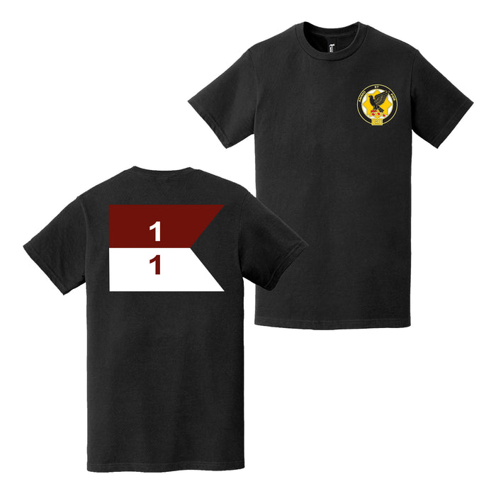 Double-Sided 1-1 CAV "Blackhawks" Cavalry Guidon T-Shirt Tactically Acquired   