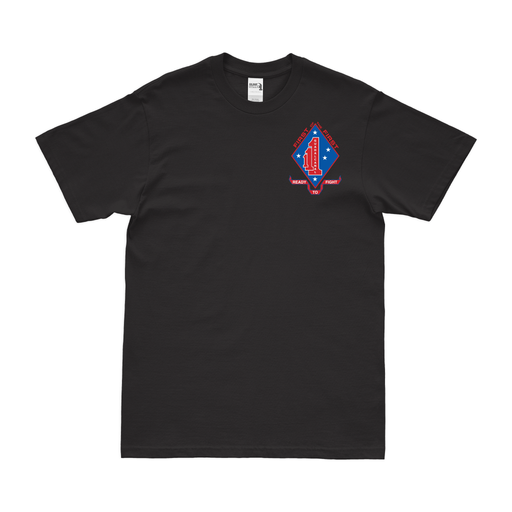 1st Battalion, 1st Marines (1/1 Marines) Left Chest Logo T-Shirt Tactically Acquired Small Black 