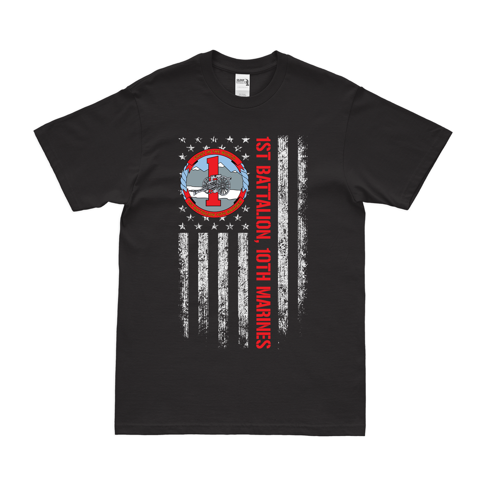 1/10 Marines American Flag T-Shirt Tactically Acquired Black Small 