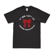 1-187 Infantry Regiment 'Leader Rakkasans' Tori T-Shirt Tactically Acquired Black Distressed Small
