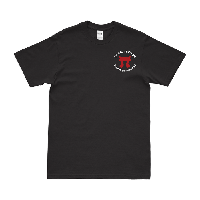 1-187 Infantry 'Leader Rakkasans' Left Chest Tori T-Shirt Tactically Acquired Black Small 