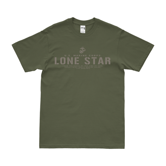 1st Battalion 23rd Marines (1/23) "Lone Star" USMC T-Shirt Tactically Acquired Small Military Green 