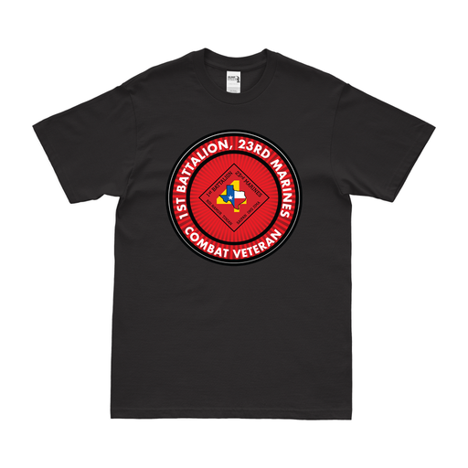 1st Bn 23rd Marines (1/23 Marines) Combat Veteran T-Shirt Tactically Acquired Small Clean Black