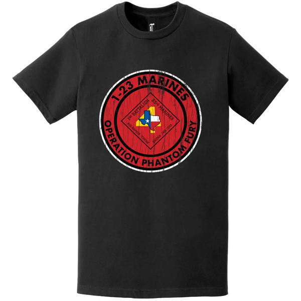 Distressed 1/23 Marines Operation Phantom Fury T-Shirt