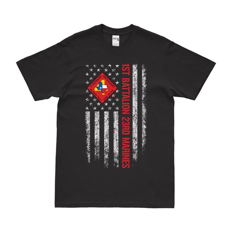 1st Bn 23rd Marines (1/23 Marines) American Flag T-Shirt