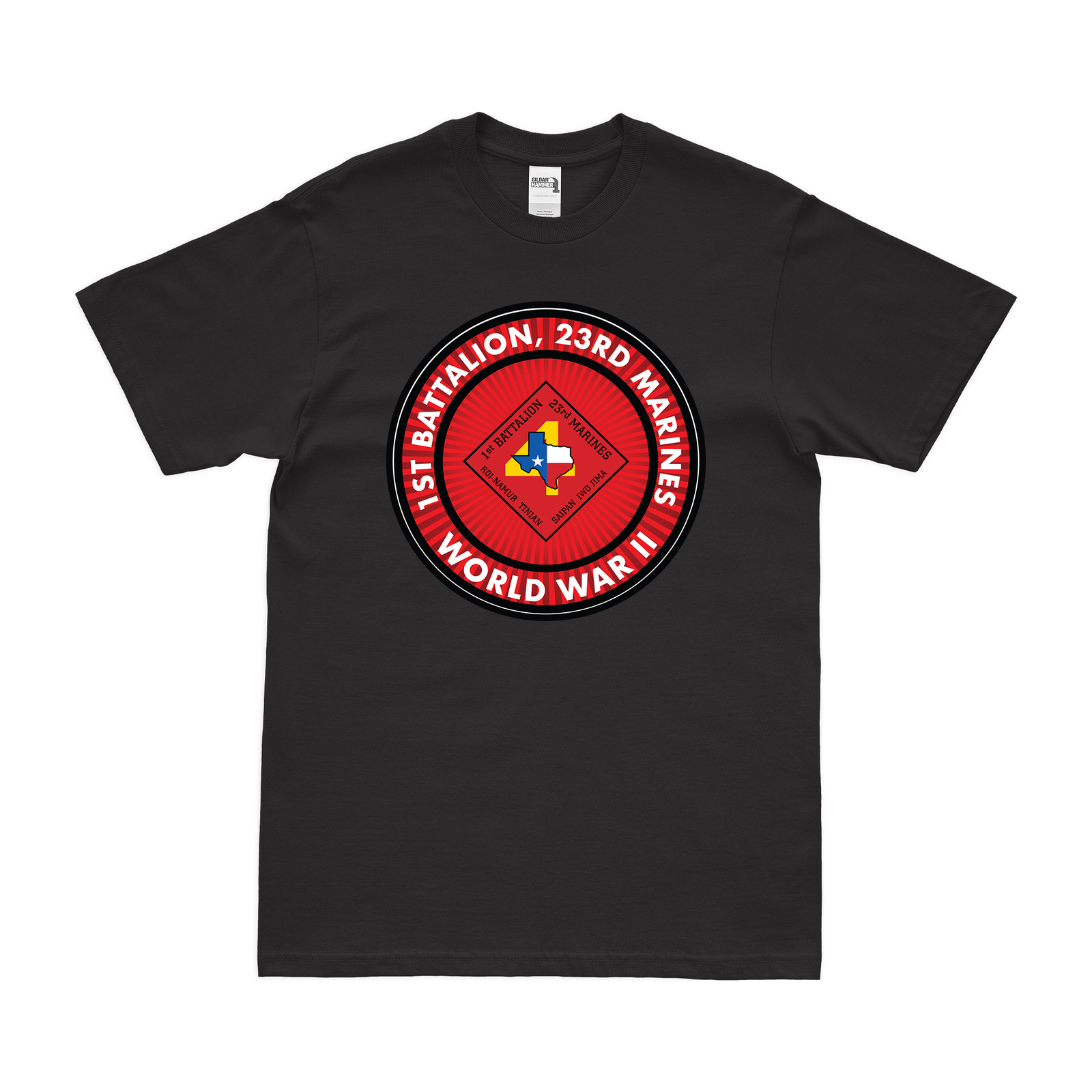 1st Bn 23rd Marines (1/23 Marines) WW2 T-Shirt Tactically Acquired Small Clean Black