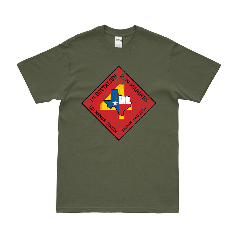 Distressed 1/23 Marines Logo Emblem T-Shirt