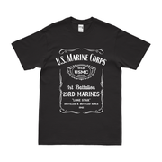1st Battalion 23rd Marines (1/23 Marines) Whiskey Label T-Shirt Tactically Acquired Small Black 