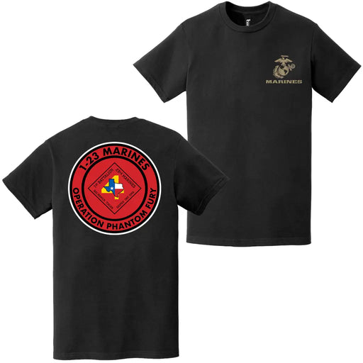 Double-Sided 1/23 Marines Operation Phantom Fury T-Shirt Tactically Acquired   