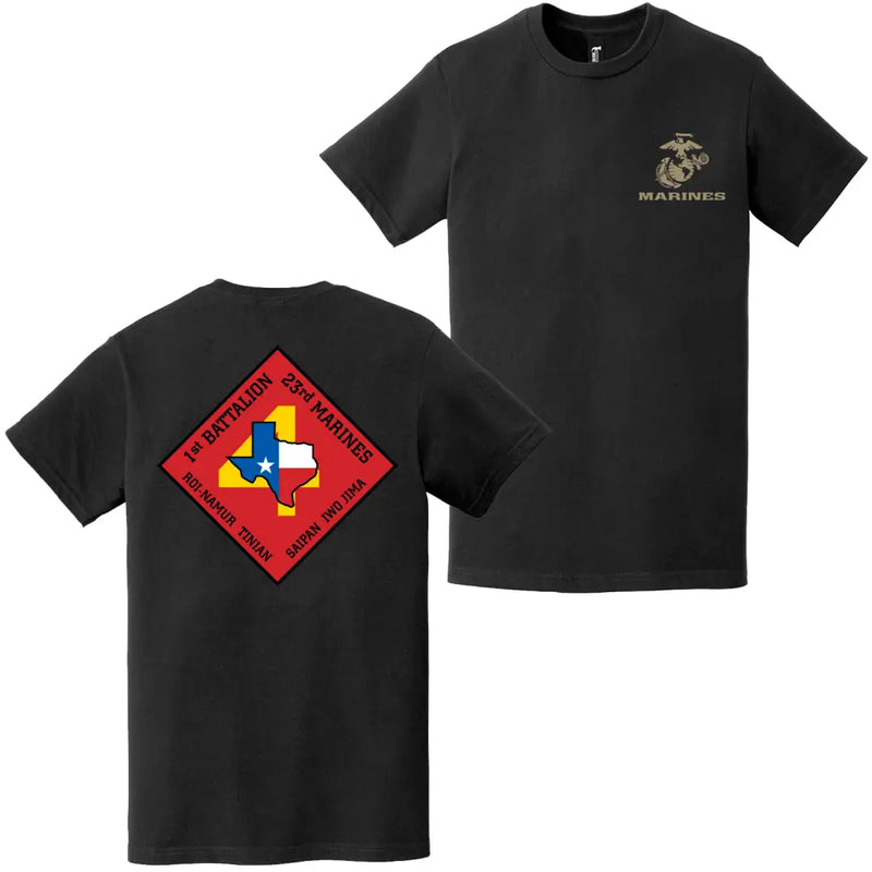 Double-Sided 1/23 Marines Unit Logo EGA T-Shirt