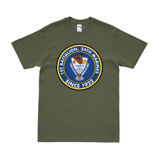 1st Bn 24th Marines (1/24 Marines) Since 1922 T-Shirt Tactically Acquired   