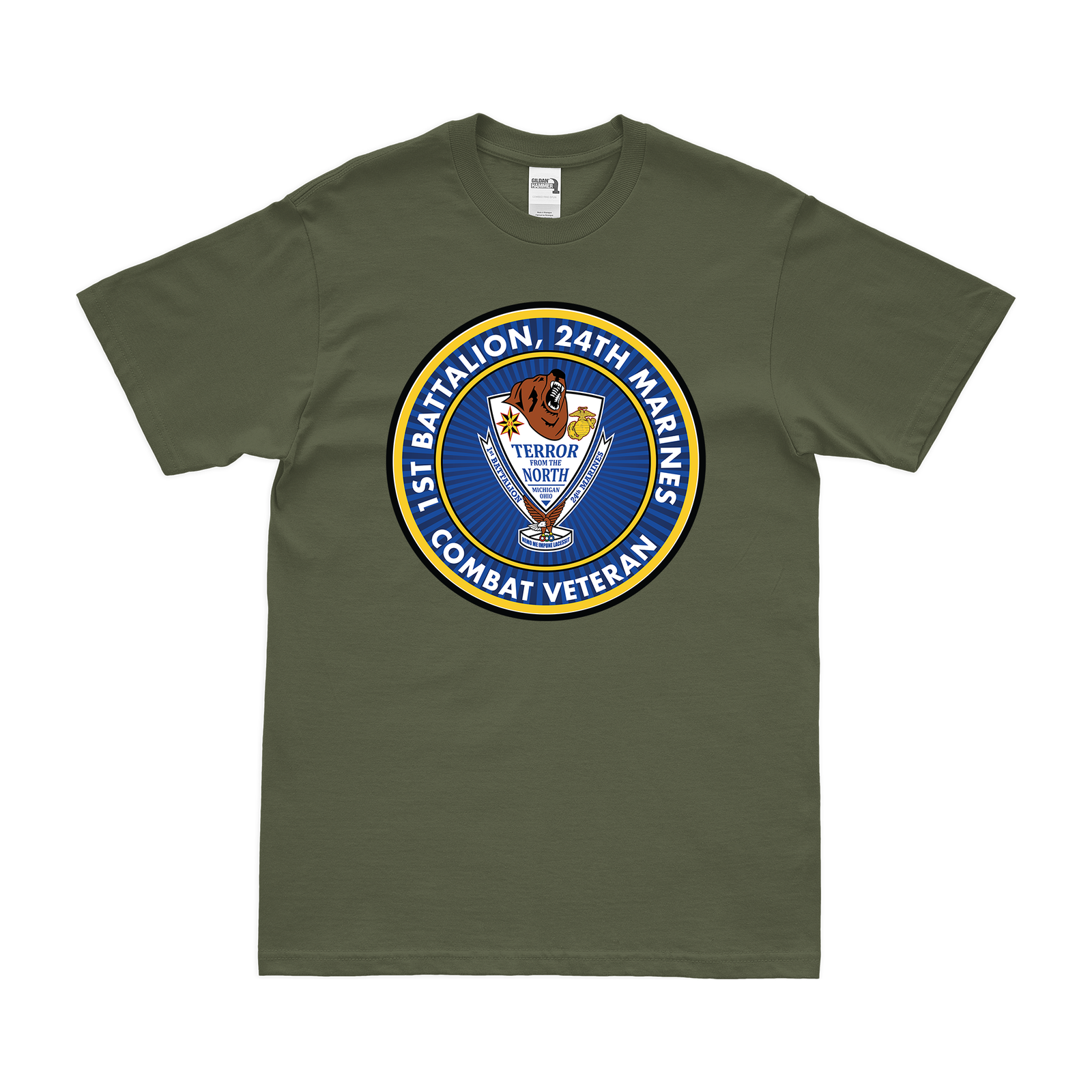 1st Bn 24th Marines (1/24 Marines) Combat Veteran T-Shirt Tactically Acquired   