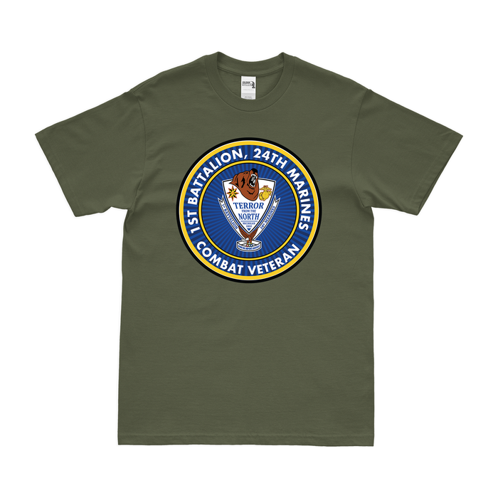 1st Bn 24th Marines (1/24 Marines) Combat Veteran T-Shirt Tactically Acquired   