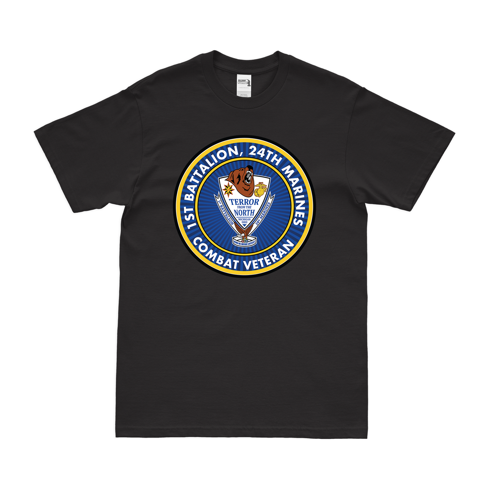 1st Bn 24th Marines (1/24 Marines) Combat Veteran T-Shirt Tactically Acquired   