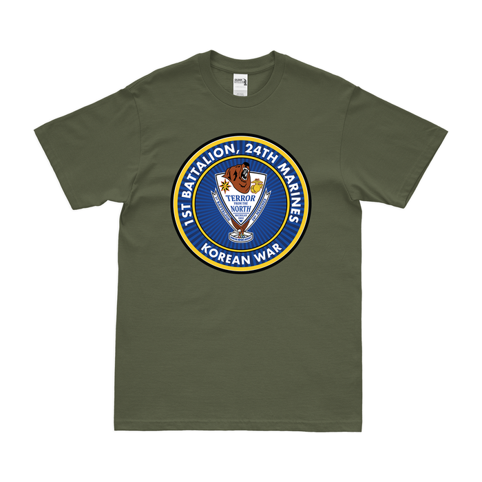 1st Bn 24th Marines (1/24 Marines) Korean War T-Shirt Tactically Acquired   