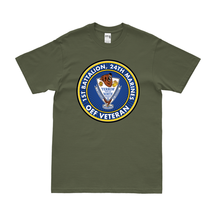 1st Bn 24th Marines (1/24 Marines) OEF Veteran T-Shirt Tactically Acquired   