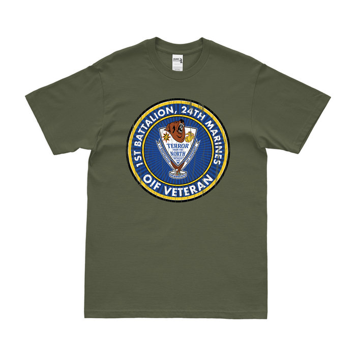 1st Bn 24th Marines (1/24 Marines) OIF Veteran T-Shirt Tactically Acquired   