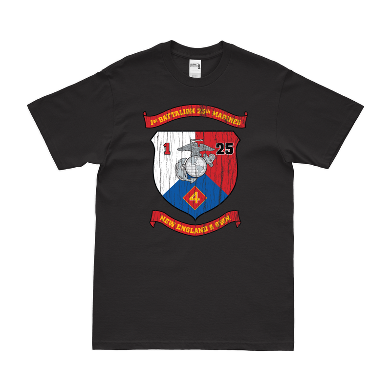 Distressed 1/25 Marines Logo Emblem Crest T-Shirt