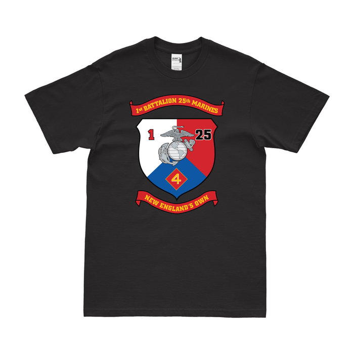 1st Battalion, 25th Marines (1/25) Logo Emblem T-Shirt Tactically Acquired Small Black 