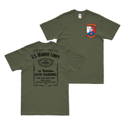 Double-Sided 1-25 Marines Whiskey Label T-Shirt Tactically Acquired Military Green Small 