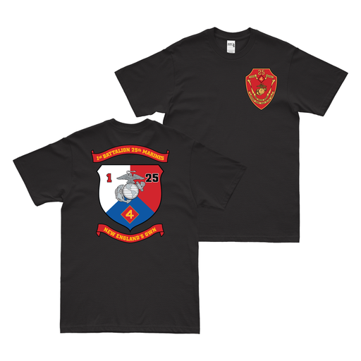 Double-Sided 1-25 Marines 25th Marine Regiment T-Shirt Tactically Acquired Black Small 