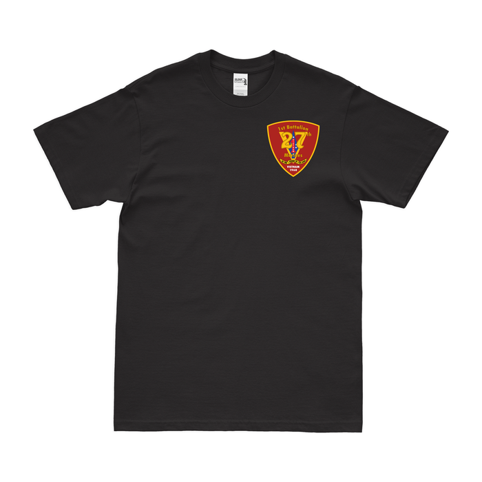 1st Bn 27th Marines (1/27 Marines) Logo Left Chest Emblem T-Shirt Tactically Acquired   