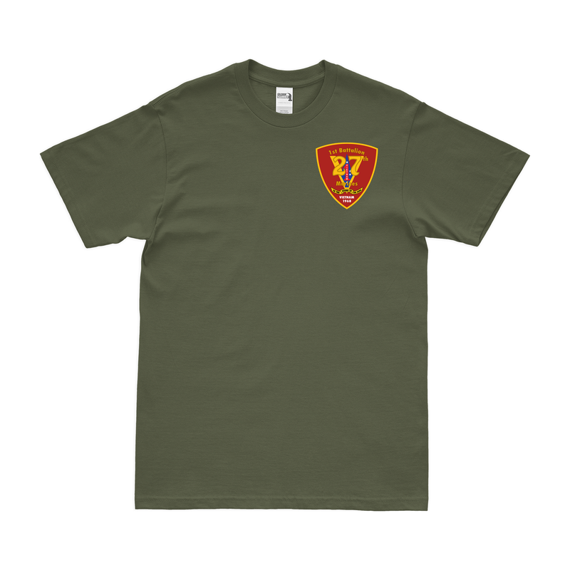 1st Bn 27th Marines (1/27 Marines) Logo Left Chest Emblem T-Shirt