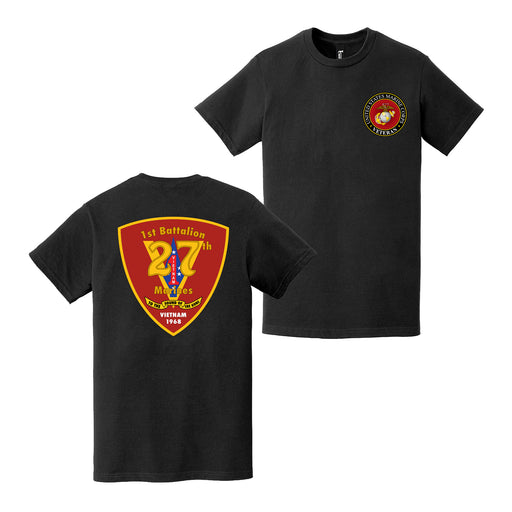 Double-Sided 1/27 Marines Logo USMC Veteran T-Shirt Tactically Acquired   