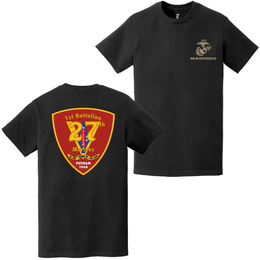Double-Sided 1/27 Marines Unit Logo EGA T-Shirt Tactically Acquired   