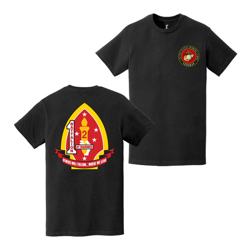 Double-Sided 1/2 Marines Logo USMC Veteran T-Shirt Tactically Acquired   