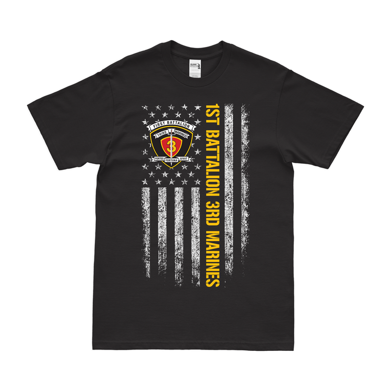 1st Battalion, 3rd Marines (1/3 Marines) American Flag T-Shirt