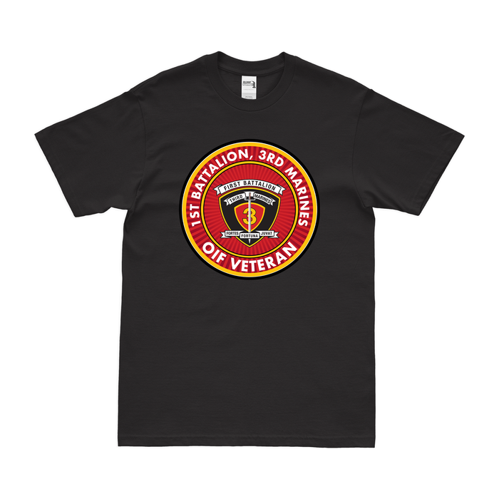 1st Bn 3rd Marines (1/3 Marines) OIF Veteran T-Shirt Tactically Acquired Small Clean Black