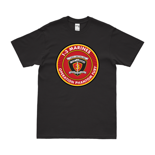 1/3 Marines Operation Phantom Fury OIF T-Shirt Tactically Acquired Black Clean Small