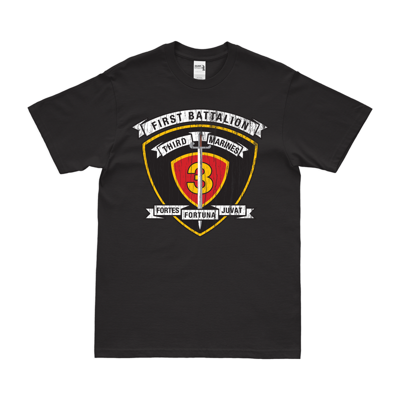 Distressed 1st Battalion, 3rd Marines (1/3 Marines) Logo T-Shirt