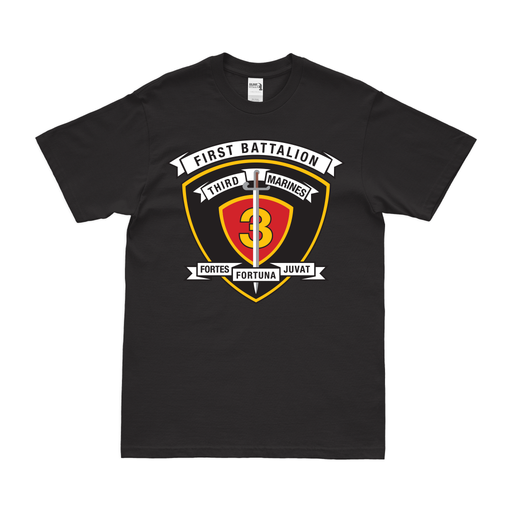 1st Battalion, 3rd Marines (1/3 Marines) Logo T-Shirt Tactically Acquired Small Black 
