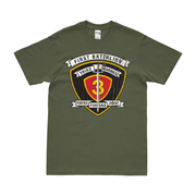 Distressed 1st Battalion, 3rd Marines (1/3 Marines) Logo T-Shirt Tactically Acquired Small Military Green 