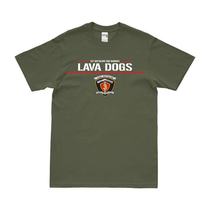 1st Battalion, 3rd Marines (1/3) 'Lava Dogs' Motto T-Shirt Tactically Acquired   
